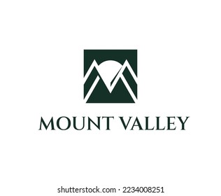 Simple Letter Shape MV Business Logo design Template