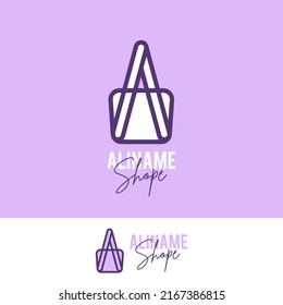 Letra simple A y diseño del logotipo de la bolsa de compras para la identidad de marca comercial, de mercado, de tiendas y de tiendas