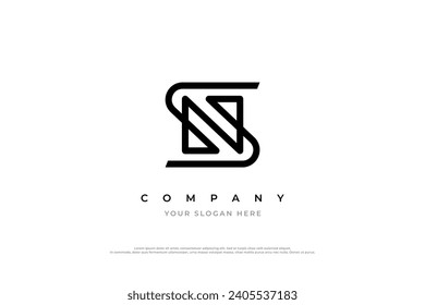 Simple Letter SN Logo or NS Logo Design