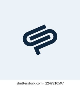 simple letter SP design logo template, vector illustration