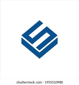 einfaches Buchstaben SV Logo-Design, erste VS Vektorgrafik