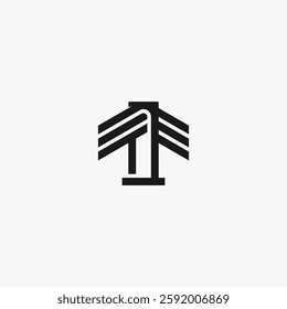 simple Letter T bridge or Bridge T logo concept vector icon