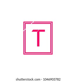 Simple Letter T Inside Square Frame Logo