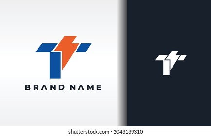 simple letter T lightning logo