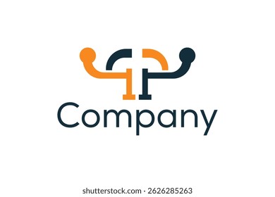  simple letter t techno logo icon vector design template concept