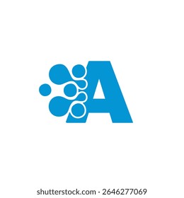 Simple letter A Technology design template logo