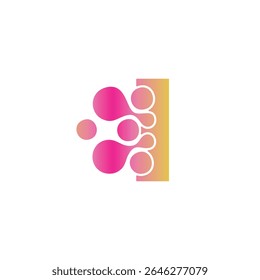 Simple letter I Technology design template logo