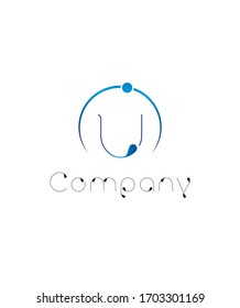 Plantilla de diseño del logotipo de la letra U simple, logotipo vectorial para la identidad empresarial y de la empresa 