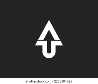 Letra simple A y plantilla de diseño de logotipo de la U plantilla de diseño de logotipo