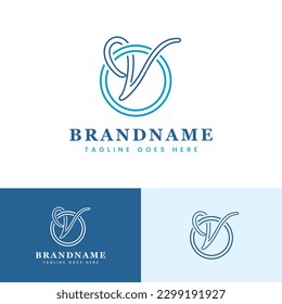 Simple Letter V With Circle Logo, suitable for any modern business with V initial.
