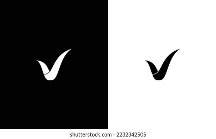 Carta simple V, plantilla de logotipo plano lista para su uso