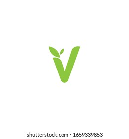 Simple Letter V Leaves Vector