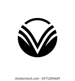 simple letter V line professional logo vector illustration template design