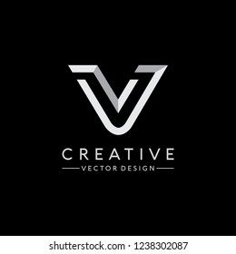 Simple letter V logo design Vector