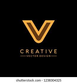 Simple letter V logo design Vector