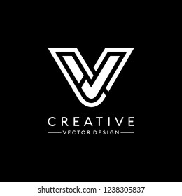 Simple letter V logo design Vector