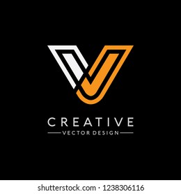 Simple letter V logo design Vector