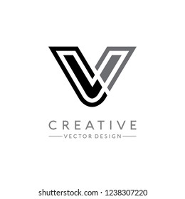Simple letter V logo design Vector