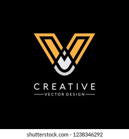 Simple letter V logo design Vector