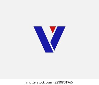 Simple letter V logo design template on white background.