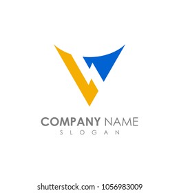 Simple Letter V Thunder Logo Design