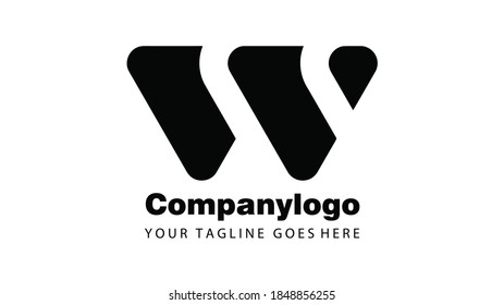 simple letter v and w logo design 