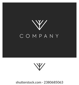 Simple letter v wild nature logo design vector royalty free image template 