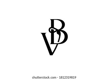 Simple letter VB monogram stylish type design logo