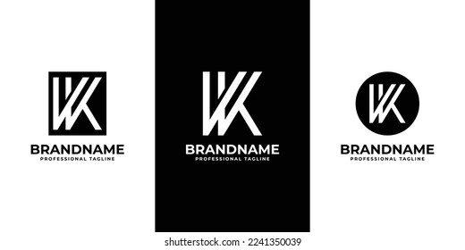 Simple Letter VK Monogram Logo, suitable for any business VK or KV initials.