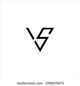 simple letter VS logo design. flat SV monogram vector