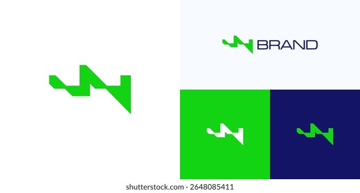Simple letter W with geometric wave style concept, logo icon design vector illustration element, Modern symbol initial alphabet sign for technology, brand identity and business company