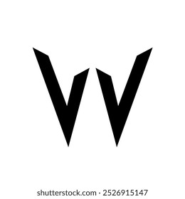 Diseño simple del logotipo de la letra W, Plantilla W, icono W