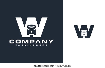 simple letter W piston logo