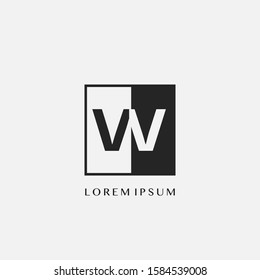 Simple Letter W Square Polygon Geometric logo. Monogram color letter logo with square polygon geometric vector design concept.
