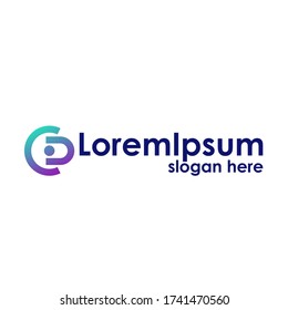 Logotipo, diseño, vector, forma de letra de CD con un concepto único