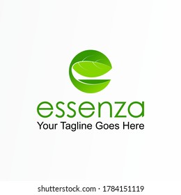 Simple Letter or word E font with leaf and pot shape image graphic icon logo design abstract concept vector stock. Can be used as a symbol related to initial or nature