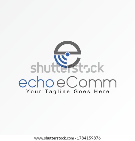 Simple Letter or word E sans serif font and wifi signal router image graphic icon logo design abstract concept vector stock. Can be used as corporate identity related to internet or initial