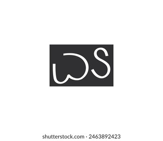 Letra simple WS Logo Design Plantilla