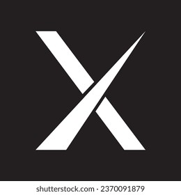 Una letra simple x logotipo que consiste en blanco y negro. Un logotipo en blanco y negro muy sencillo