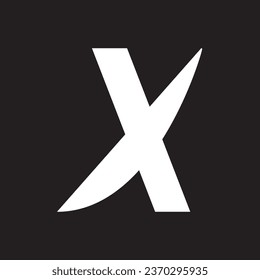 simple letter x logo, white on a black background