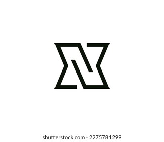 Simple letter X or N logo design template on white background.