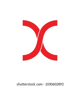 simple letter x overlapping lines logo vector