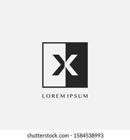 Simple Letter X Square Polygon Geometric logo. Monogram color letter logo with square polygon geometric vector design concept.