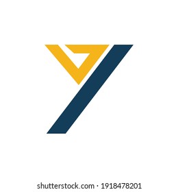 Simple letter Y business logo template in blue and yellow color