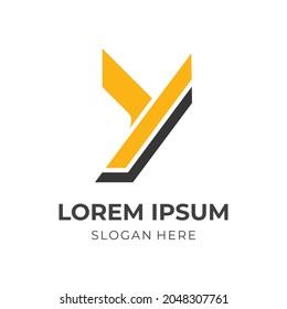 simple letter Y logo design template concept vector with flat black and yellow color style
