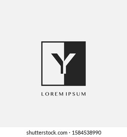 Simple Letter Y Square Polygon Geometric logo. Monogram color letter logo with square polygon geometric vector design concept.