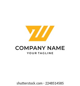 Simple Letter ZW Logo Design