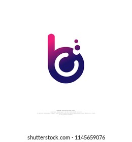 Simple letter'bc' tech logo (symbol) for branding identity. Vector image.
