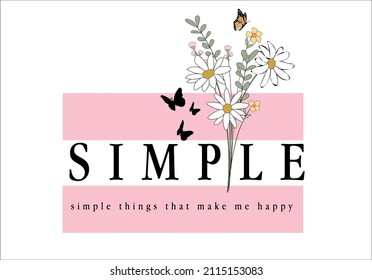 simple lettering with flowers vector design  flower design margarita mariposa stationery,mug,t shirt,phone case fashion slogan style spring summer sticker and etc Tawny Orange Monarch Butterfly