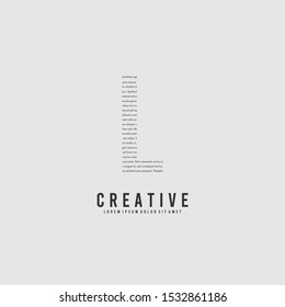 simple lettering L logotype creative design concept isolated on gray background. vector illustration.